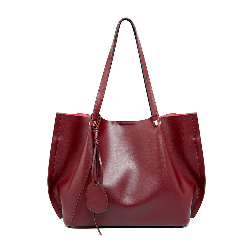 Tote Shoulder Bag in Calf Leather