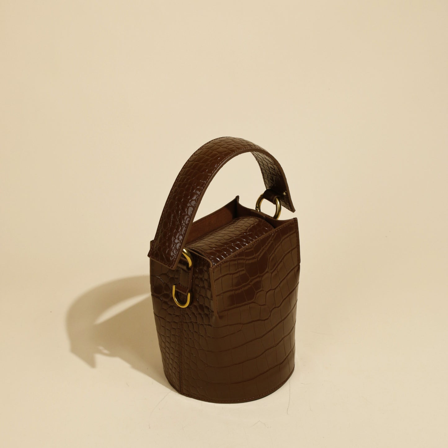 Crocodile embossed Calf Leather Bag