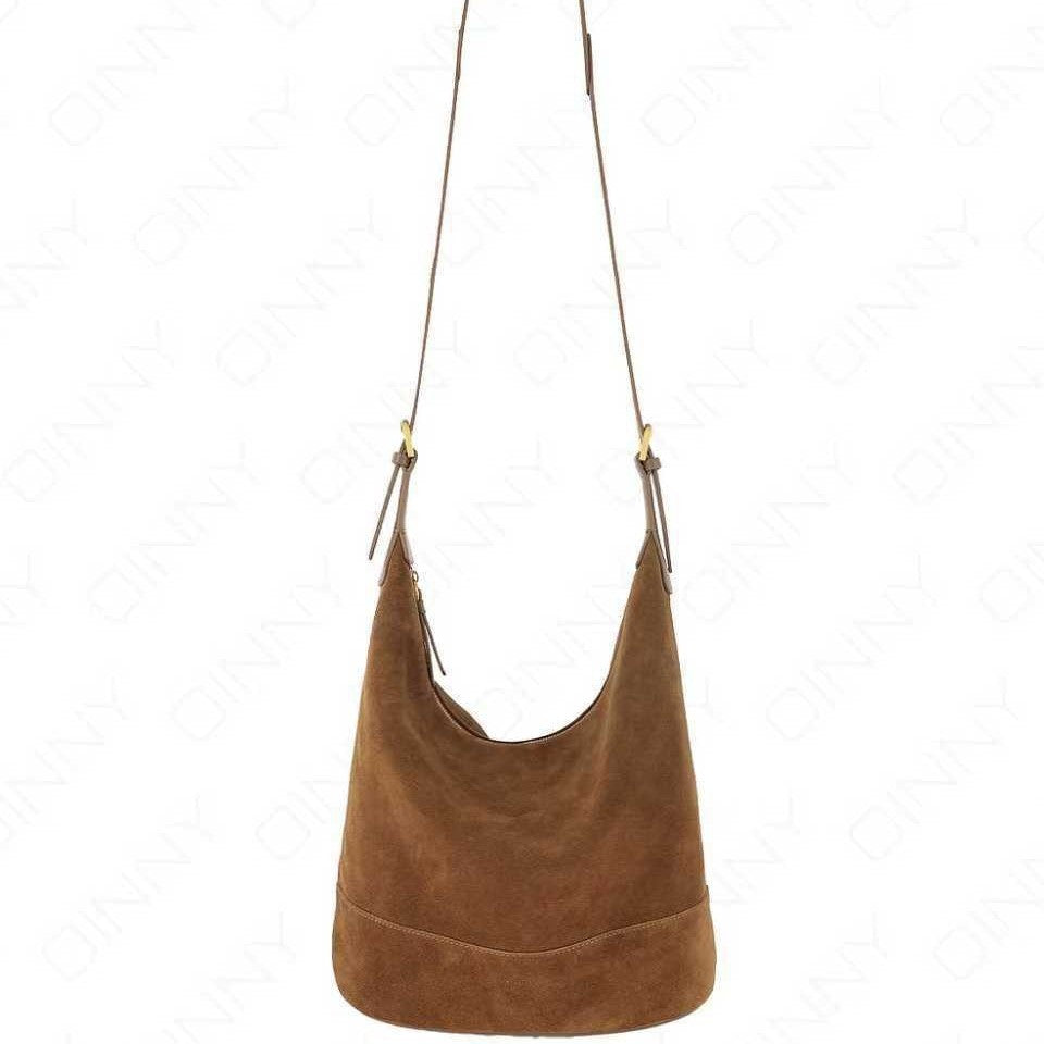 Retro Laid-back Suede Slouchy Shoulder Bag