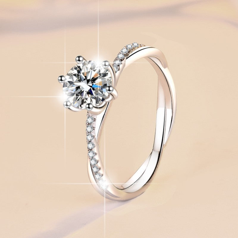 Moissanite Sterling Silver Ring