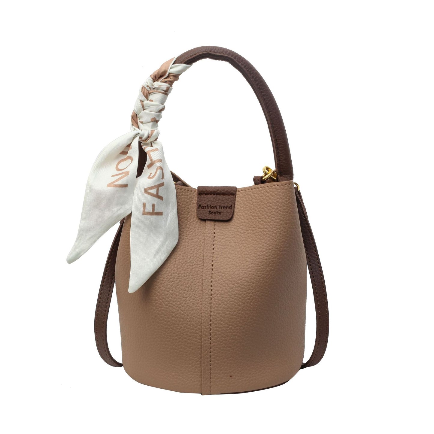 Versatile Silk Scarf Tote Bucket Bag