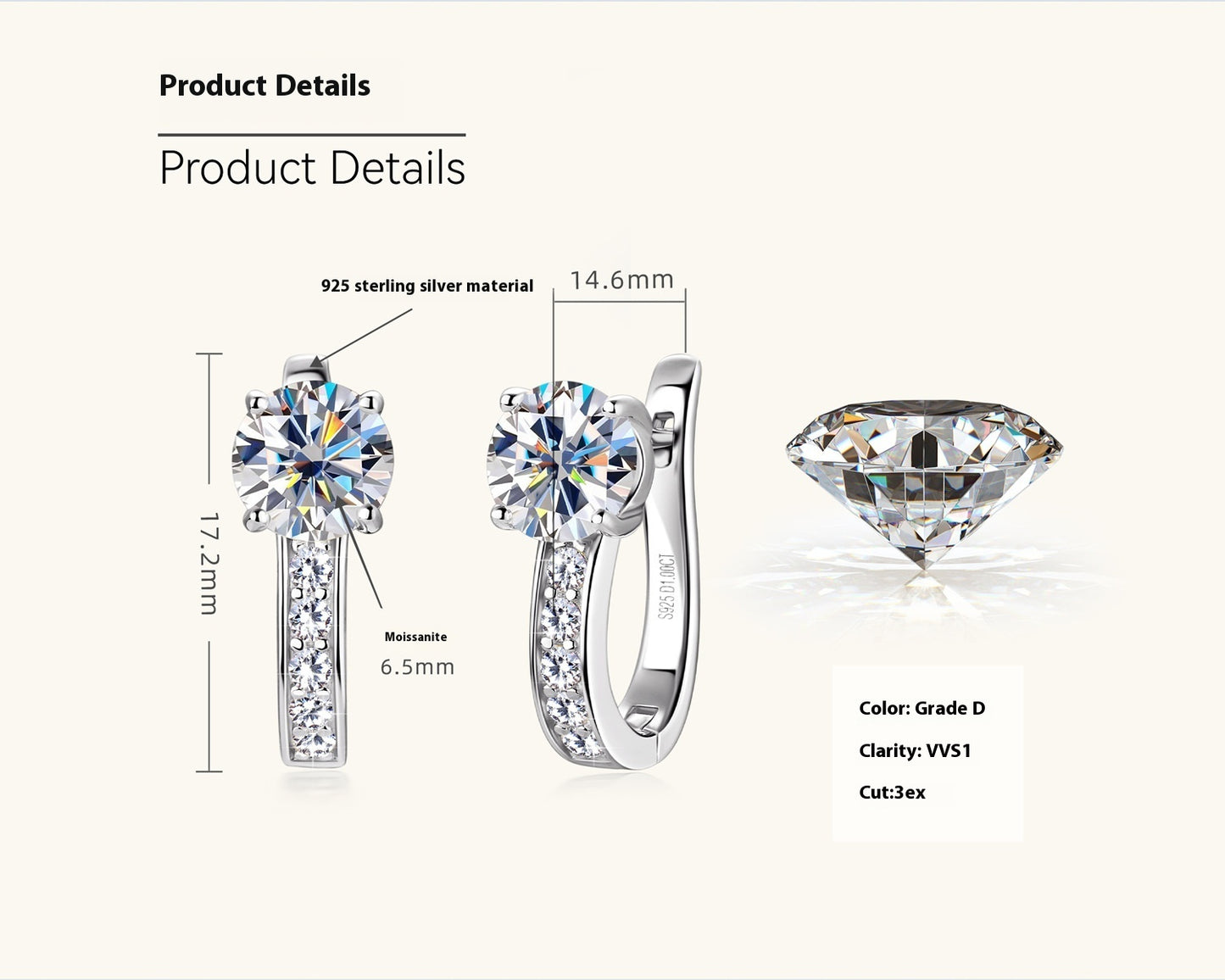 High-grade Moissanite Earrings