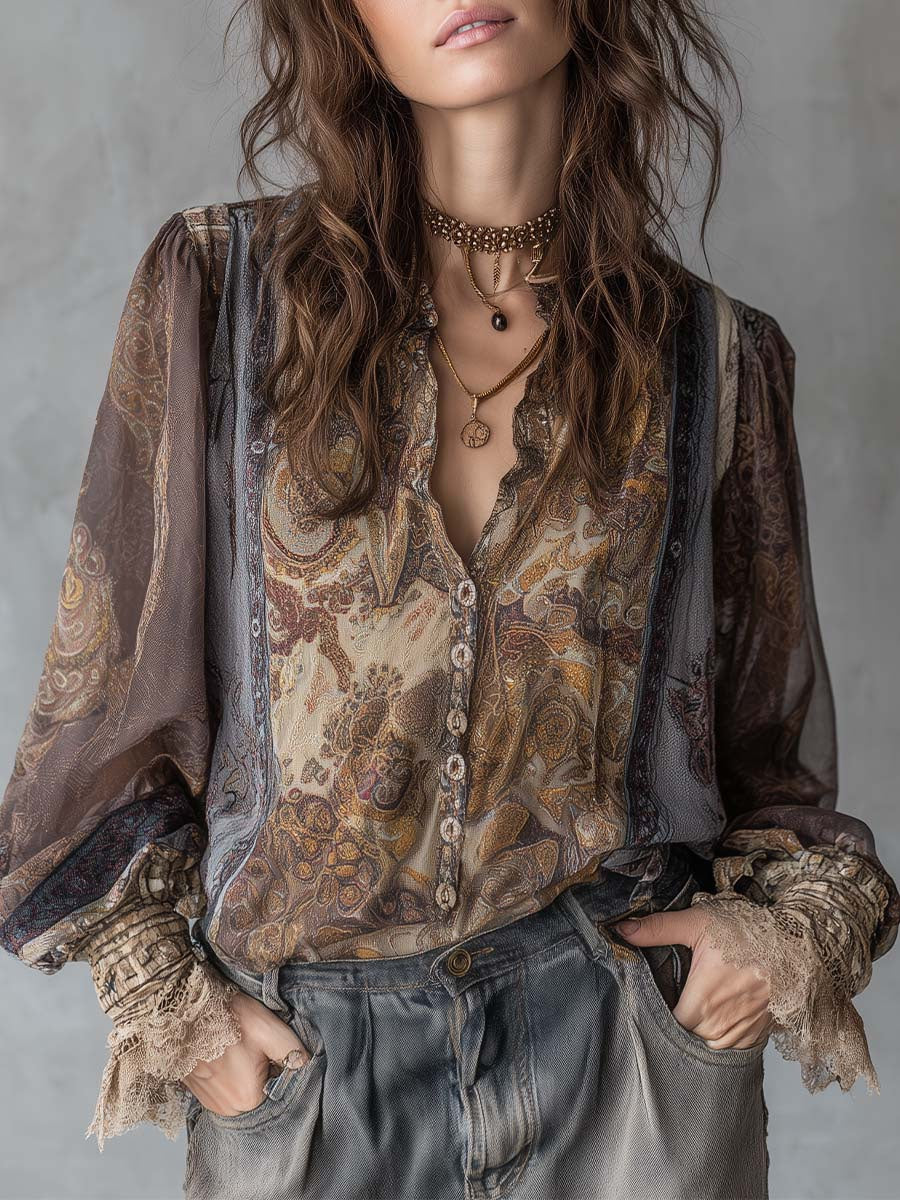 Casual, Loose-fitting Shirt In American Style