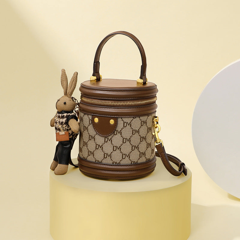 Cylinder Crossbody Bucket Bag