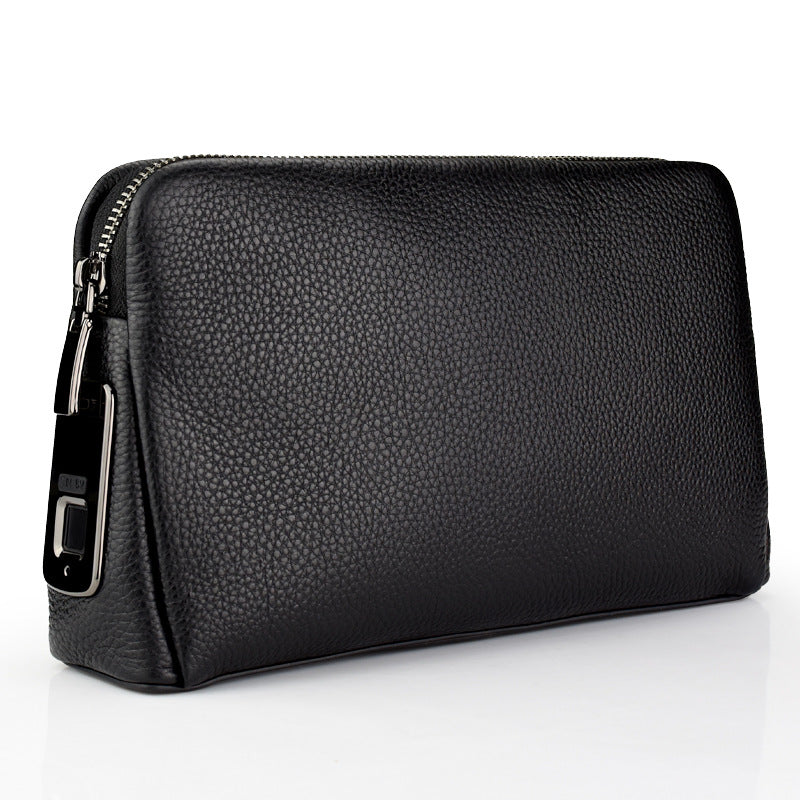 Business Handbag with Fingerprint Lock in Calf Leather