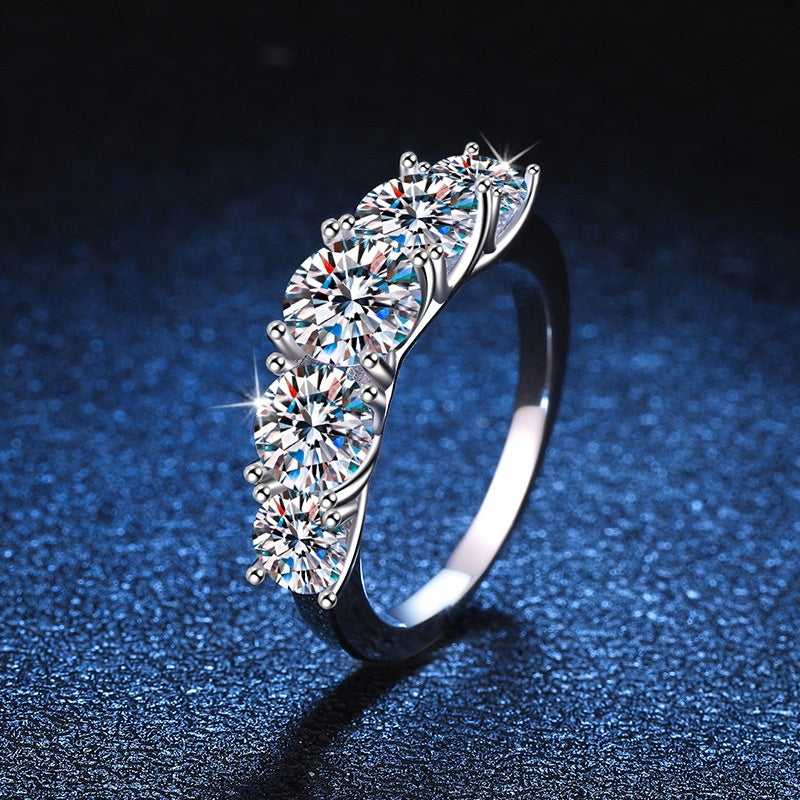 Moissanite Pure Silver Ring