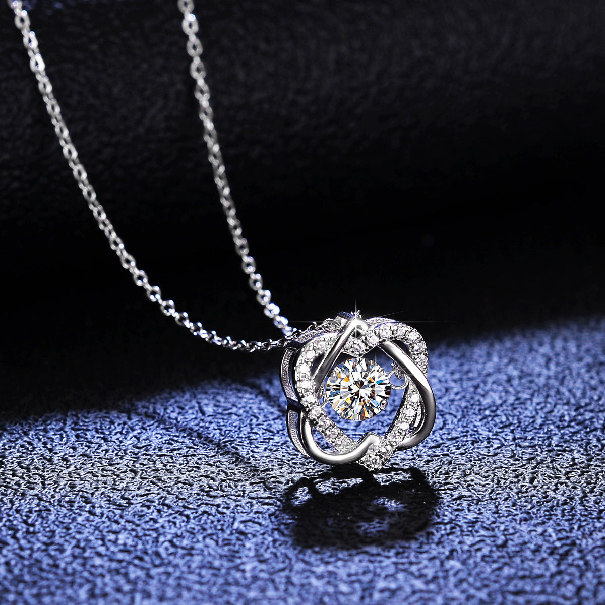 S925 Sterling Silver Pendant Moissanite  Necklace