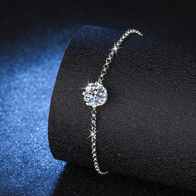 Moissanite Snowflake Bracelet  S925 Silver Six-pointed Star