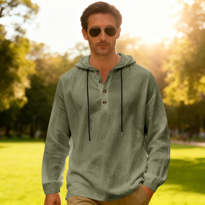 Breathable Hooded Long-Sleeve Shirt