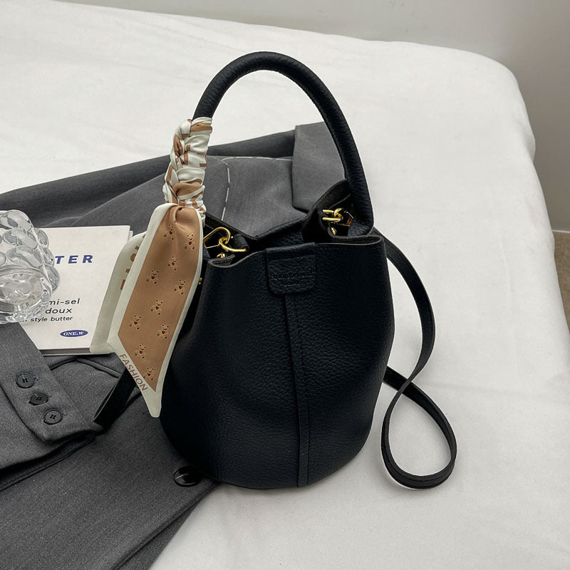 Versatile Silk Scarf Tote Bucket Bag