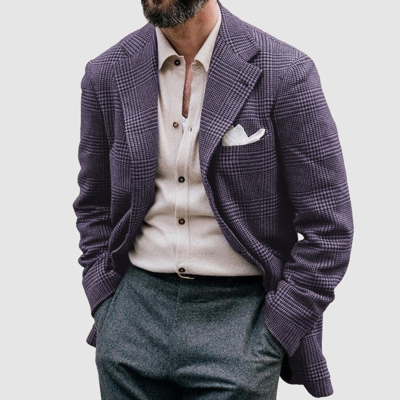 Men's Loose Solid Color Double Button Suit Jacket