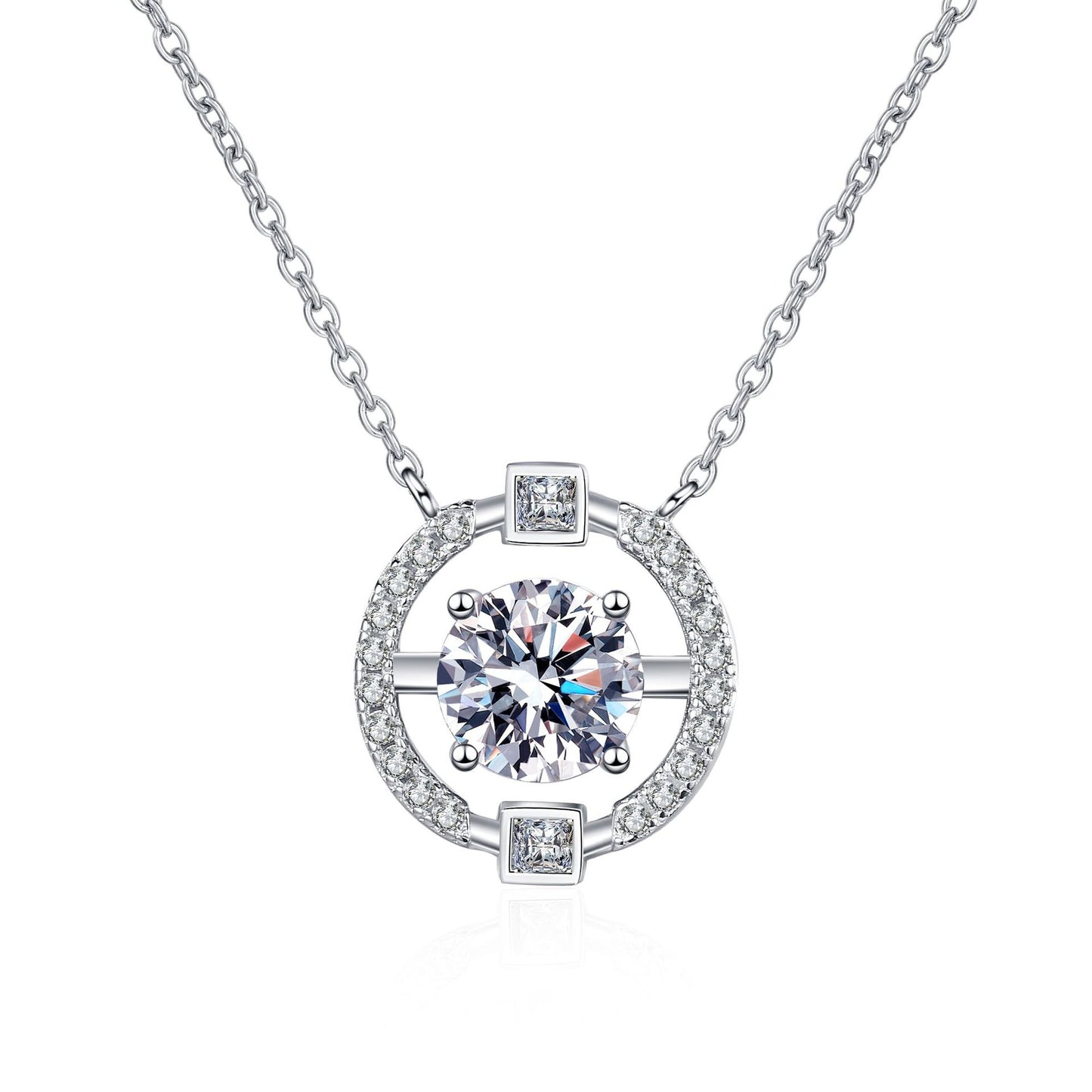 Sterling Silver Simple Moissanite Necklace