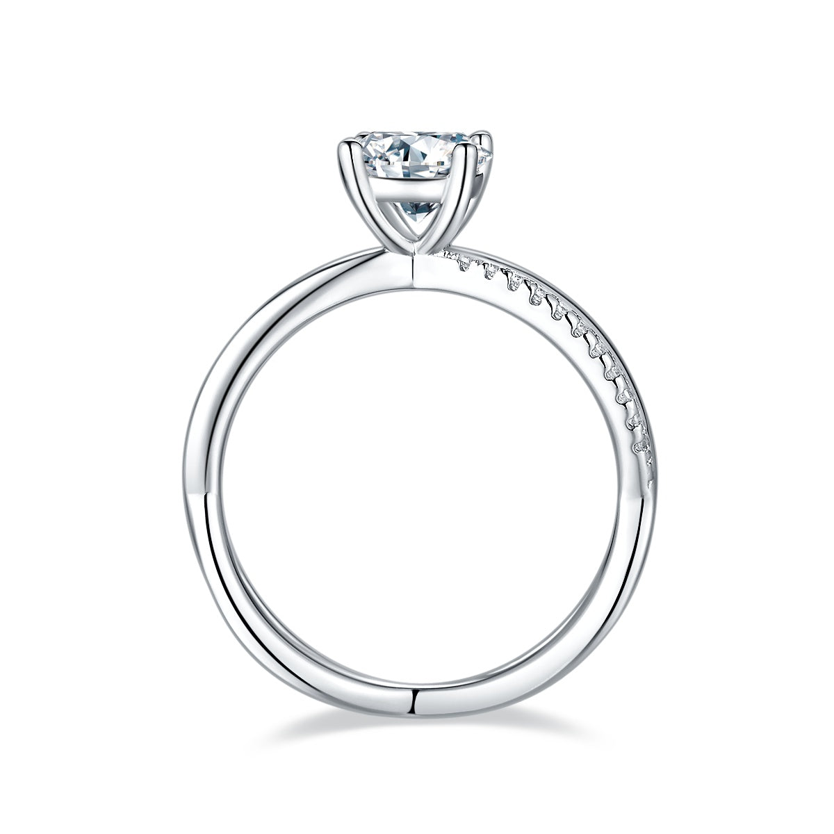 1-carat Luxury Jewelry Silver Ring Set With Top-quality Moissanite, S925 Silver Plated Platinum