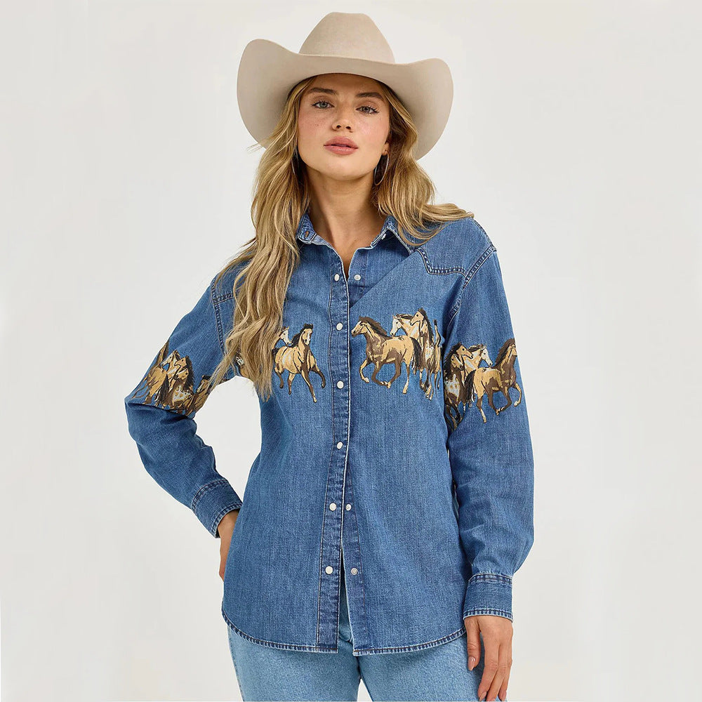 Retro Denim Lapel Denim Jacket