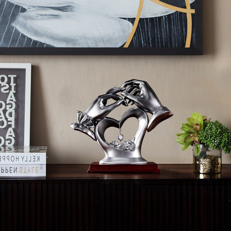 Hand Heart-shaped Crystal Figurines Home Decor