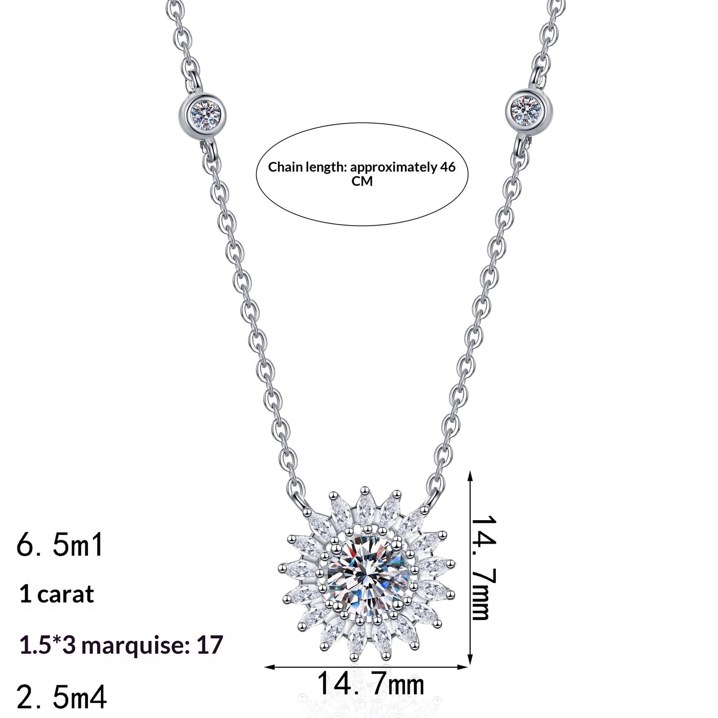 S925 Sterling Silver Moissanite Necklace