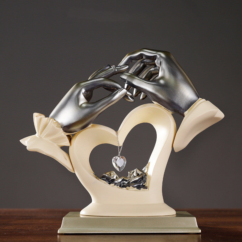 Hand Heart-shaped Crystal Figurines Home Decor