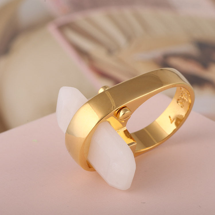 Rectangular natural stone Ring