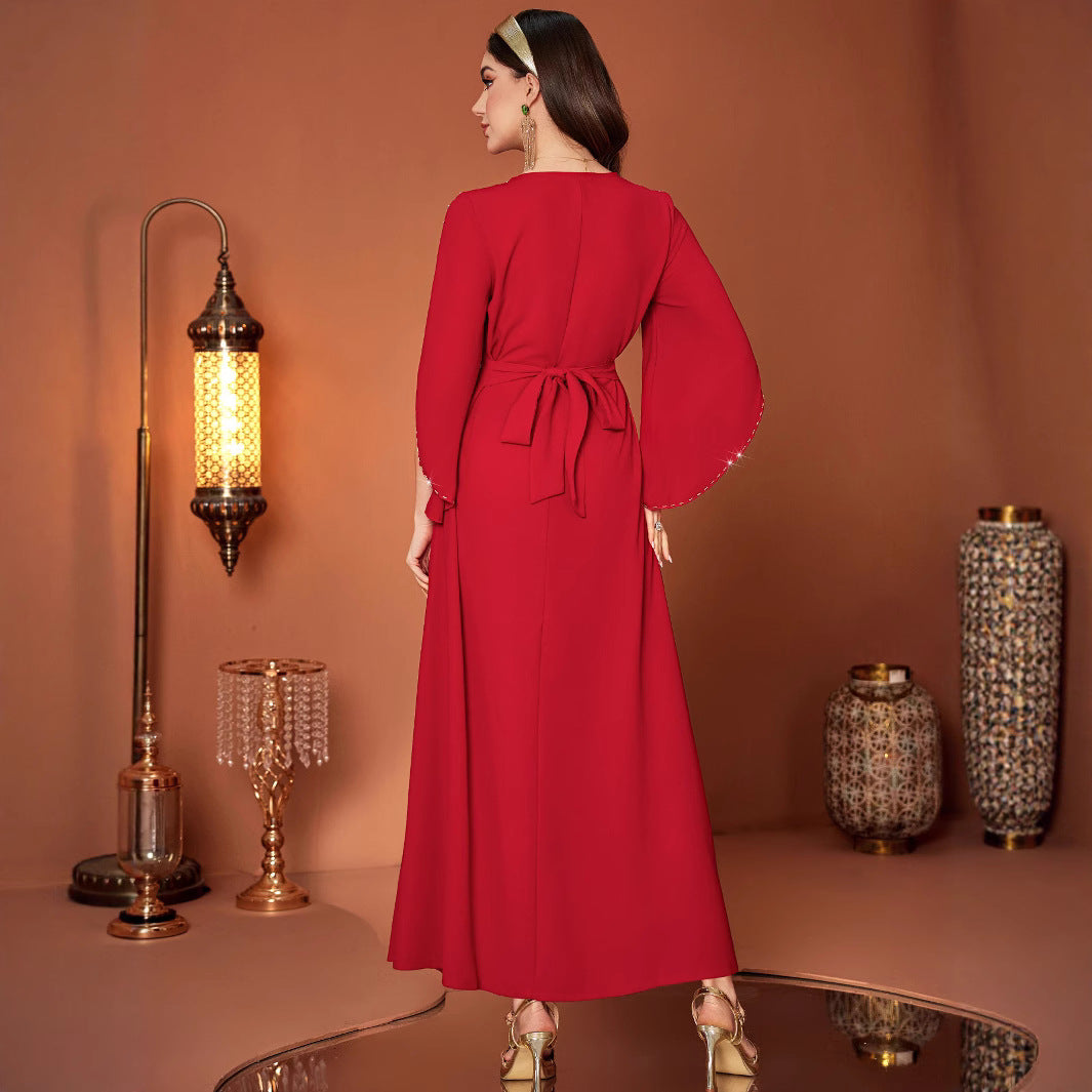 Sequined Hand embroidered Vertical cut sleeves Dress