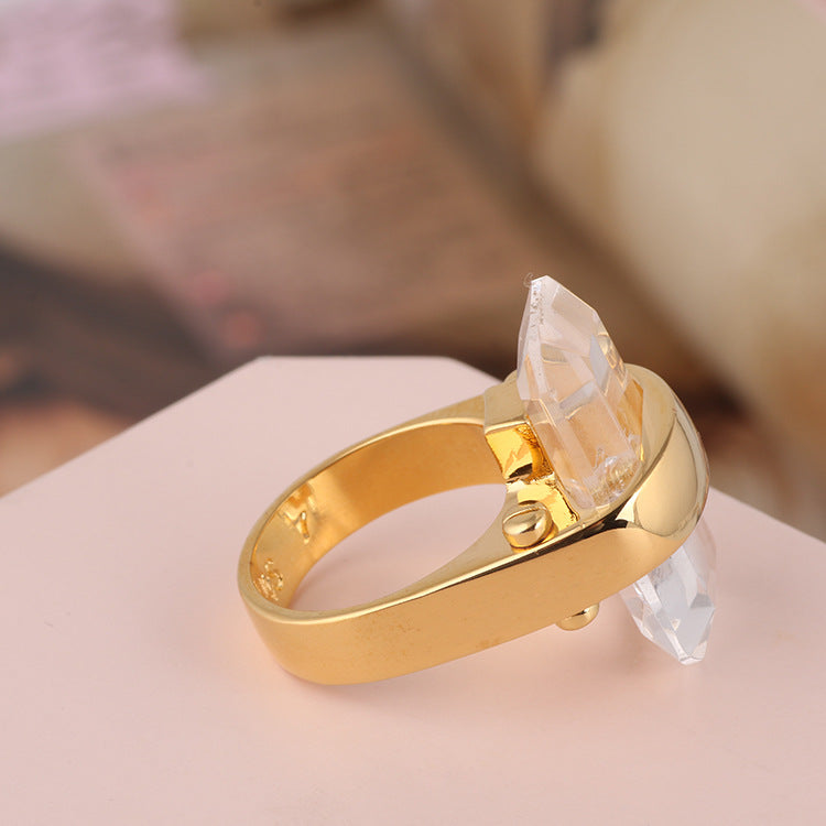 Rectangular natural stone Ring