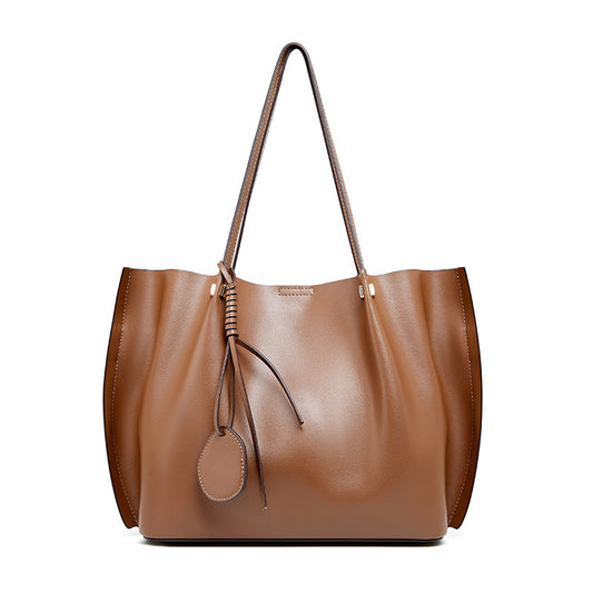 Tote Shoulder Bag in Calf Leather