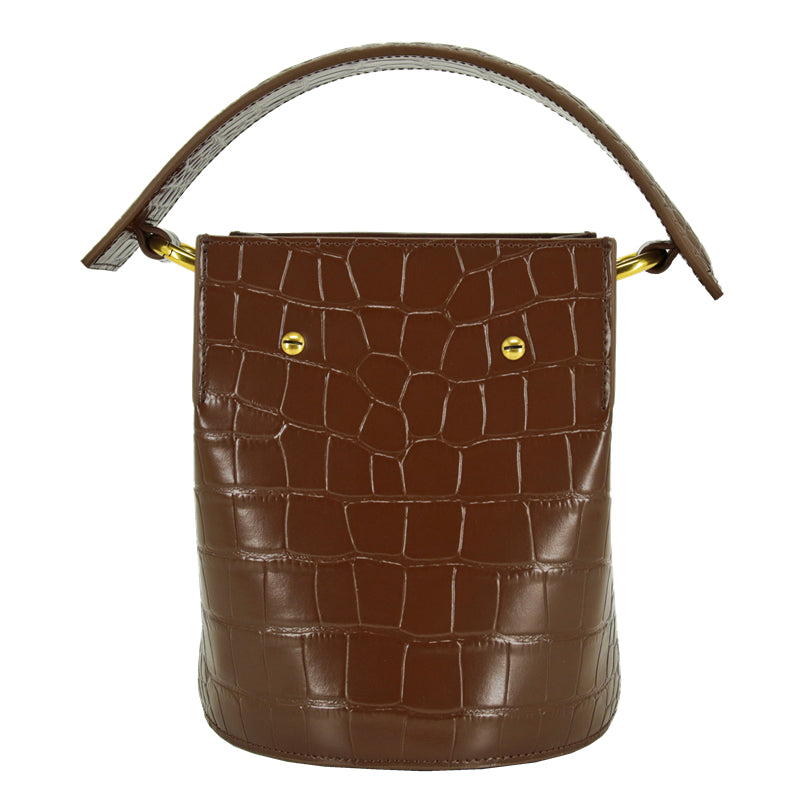 Crocodile embossed Calf Leather  Bag