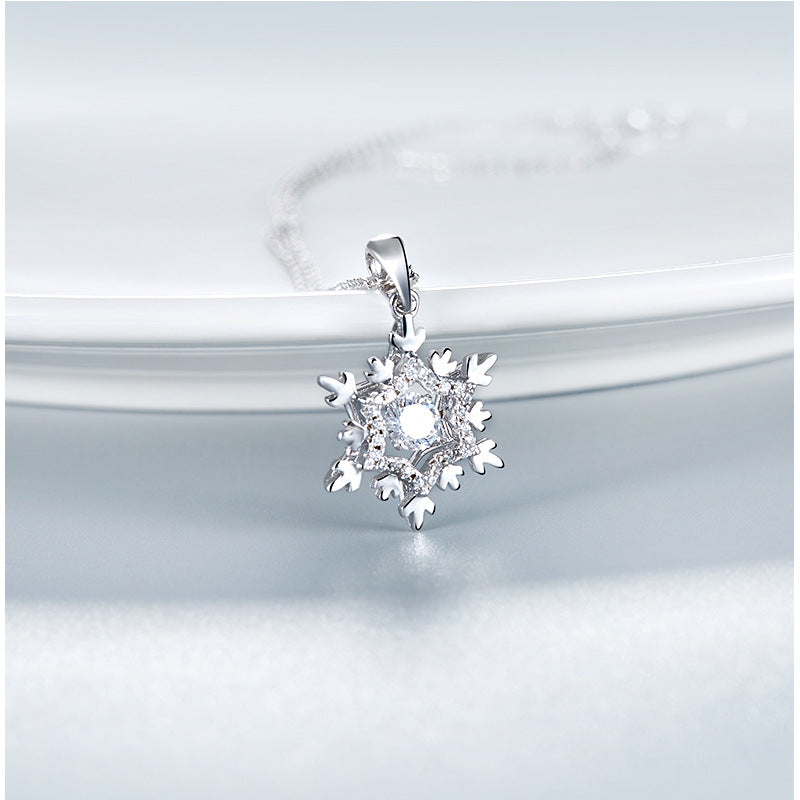 Snow flake Pendant 925 Sterling Silver Moissanite Necklace