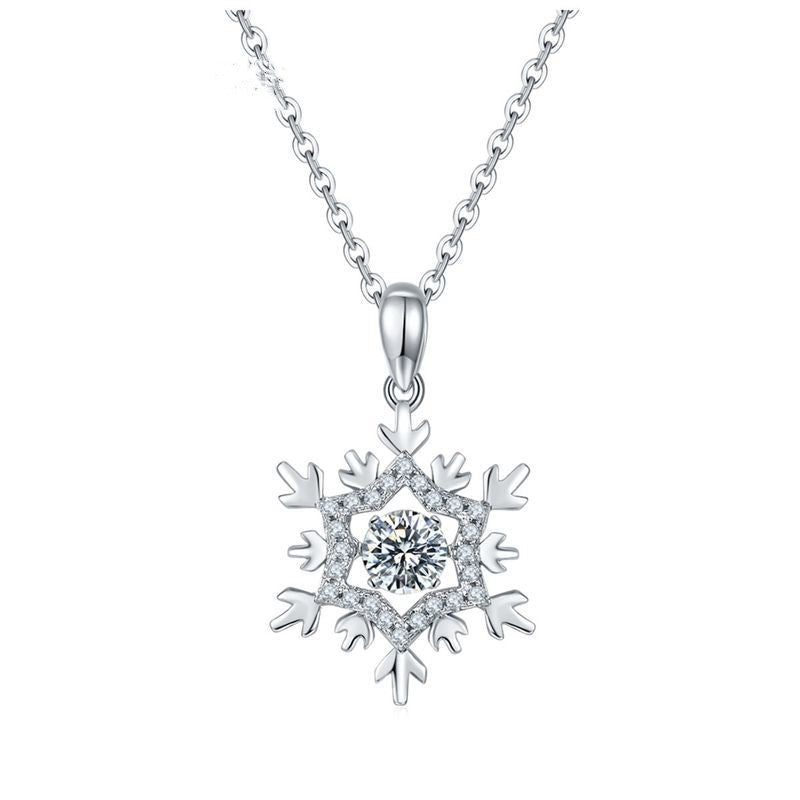 Snow flake Pendant 925 Sterling Silver Moissanite Necklace