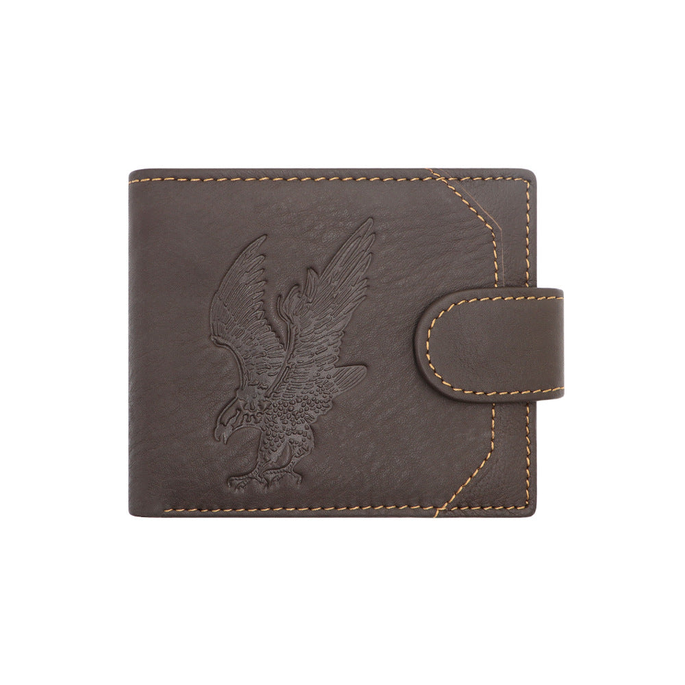 Eagle Embossed High-end First Layer Calf leather Wallet
