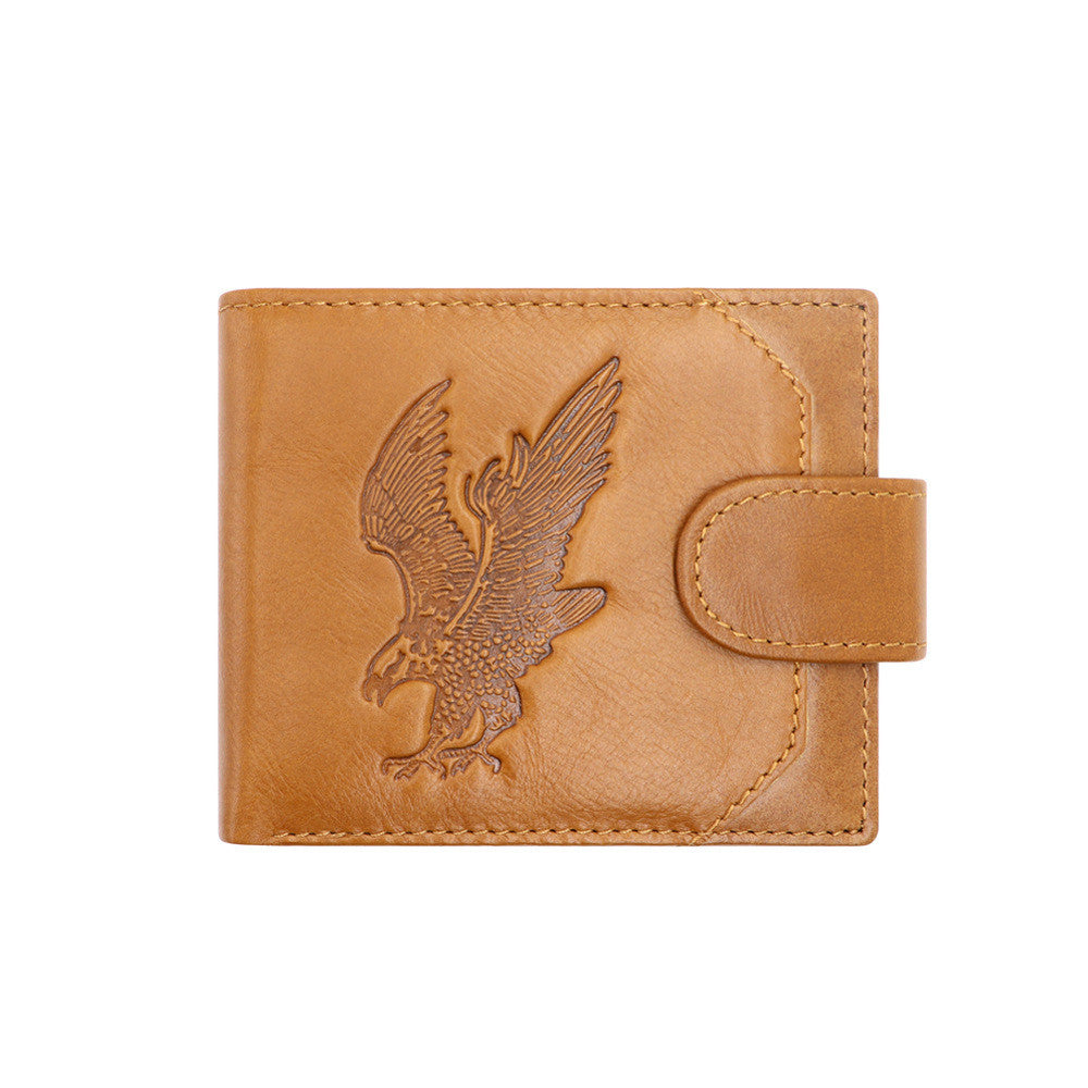 Eagle Embossed High-end First Layer Calf leather Wallet