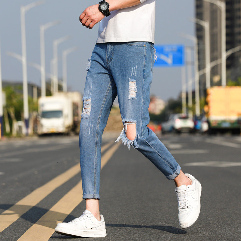 Men's Ripped Slim-fit Jeans
