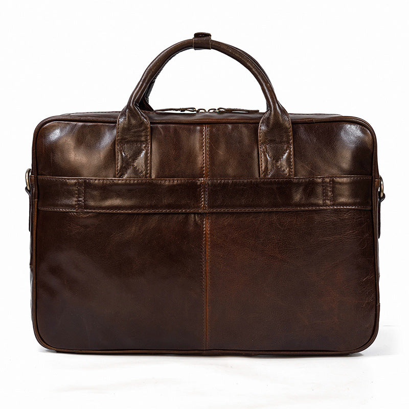 Calf leather Men's Shoulder Bag Laptop Bag