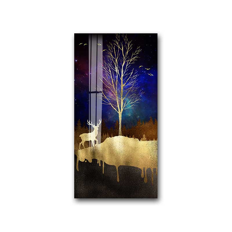 Entrance Metal Living Room Style Luxury Crystal Porcelain Painting