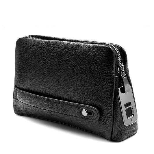 Business Handbag with Fingerprint Lock in Calf Leather