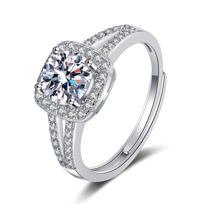 S925 Silver 1 Carat Moissanite Ring