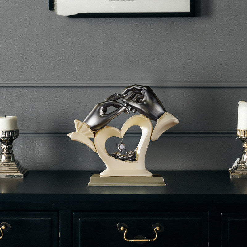 Hand Heart-shaped Crystal Figurines Home Decor