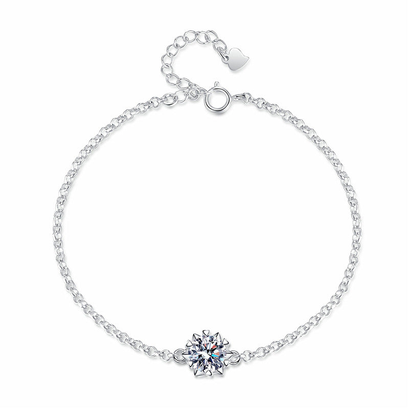 Moissanite Snowflake Bracelet  S925 Silver Six-pointed Star