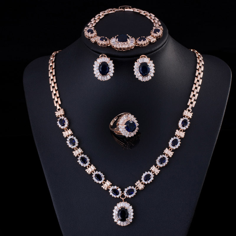 Retro Zircon Necklace Set