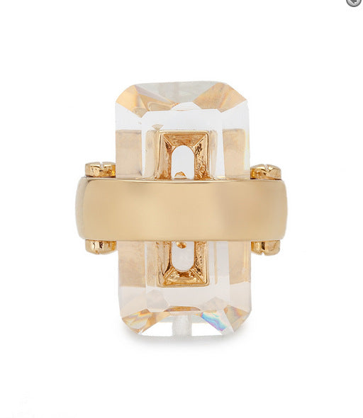 Rectangular natural stone Ring