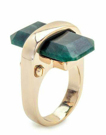 Rectangular natural stone Ring
