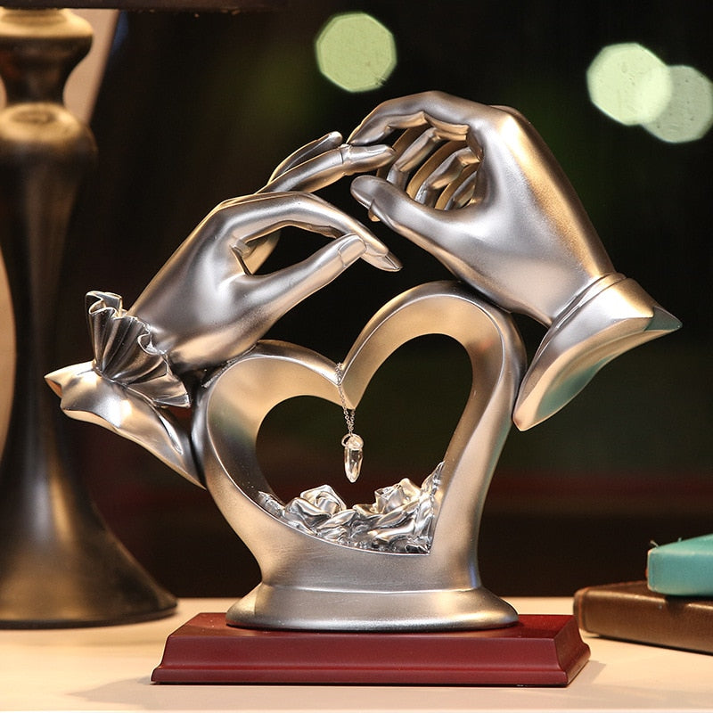 Hand Heart-shaped Crystal Figurines Home Decor