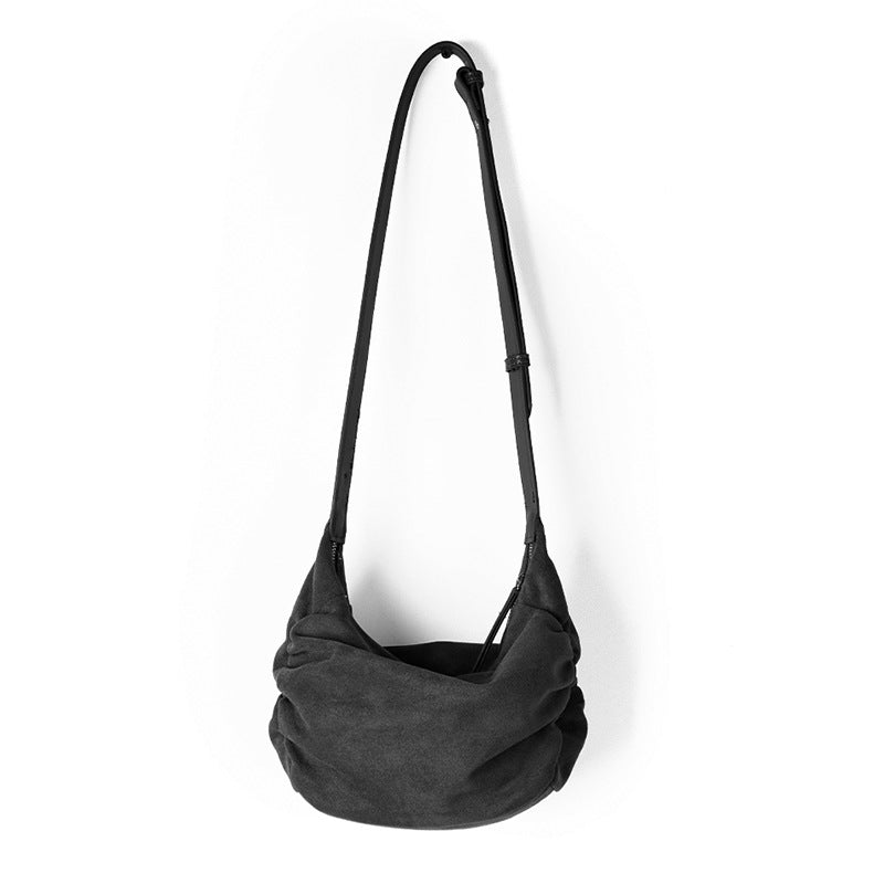 Suede Shoulder Crossbody Dumpling Bag