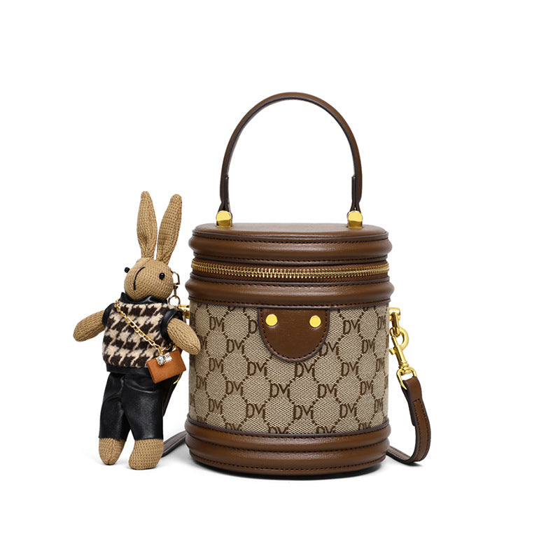 Cylinder Crossbody Bucket Bag
