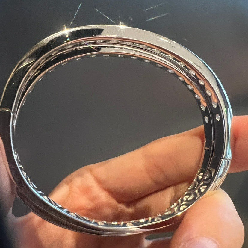 Pure Silver Gold-plated Moissanite Bracelet