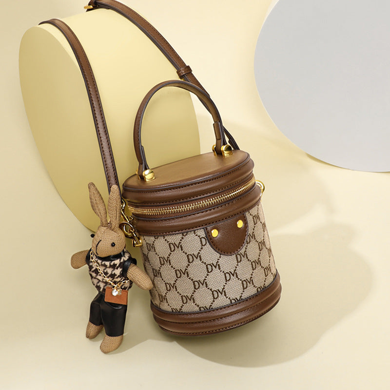 Cylinder Crossbody Bucket Bag