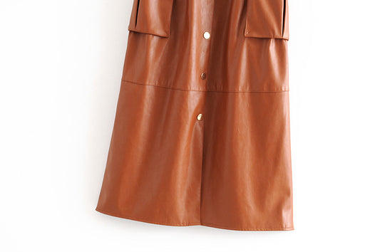 Women  faux leather dress