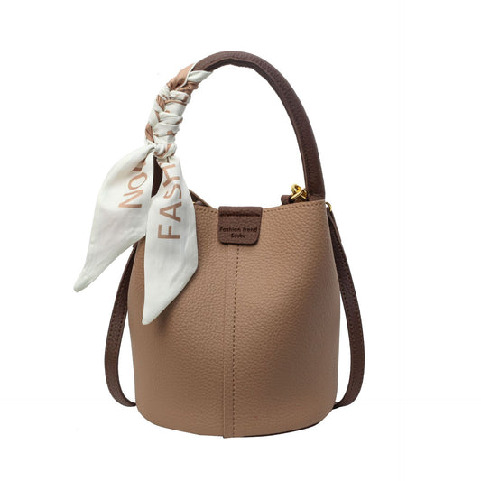 Versatile Silk Scarf Tote Bucket Bag