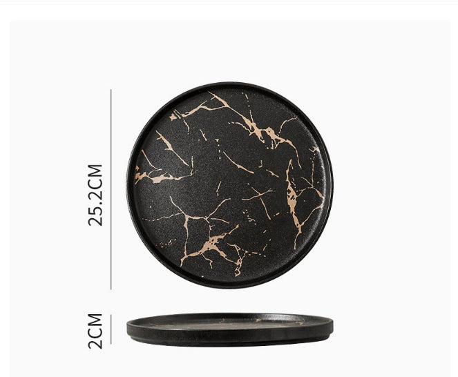 Nordic Style Marble Plate Household Ceramic Dish