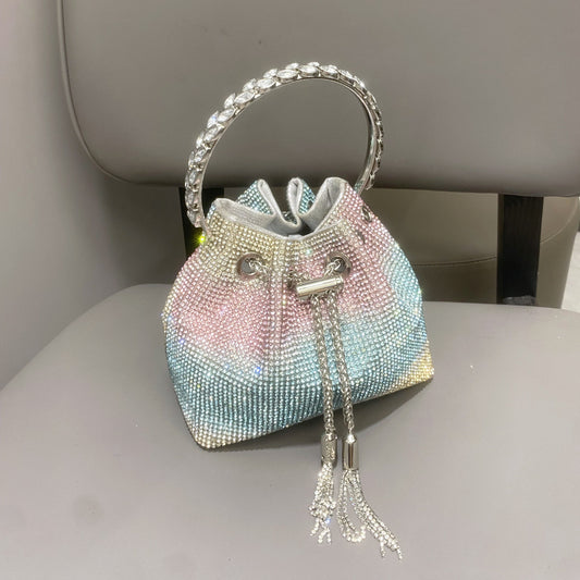 Crystals-embellished Tote bag with shoulder crossbody strap