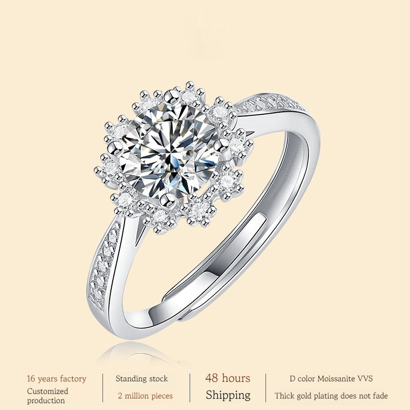 Ring S925 Silver Ice And Snow Female Ring